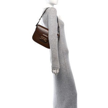 GUCCI Azalea Calfskin Horsebit 1955 Shoulder Bag Brown Sugar