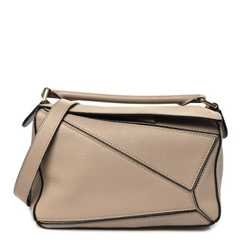 LOEWE Grained Calfskin Small Puzzle Bag Sand