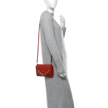 CHLOE Calfskin Drew Bijou Clutch Earthy Red