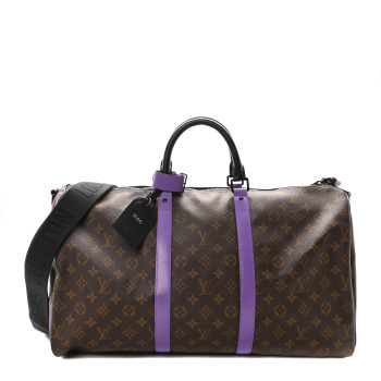 LOUIS VUITTON Monogram Macassar Keepall Bandouliere 50 Purple