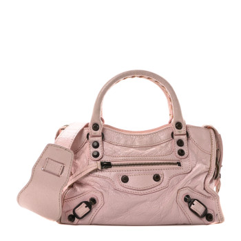 BALENCIAGA Agneau Classic Hardware Mini City Rose Petunia