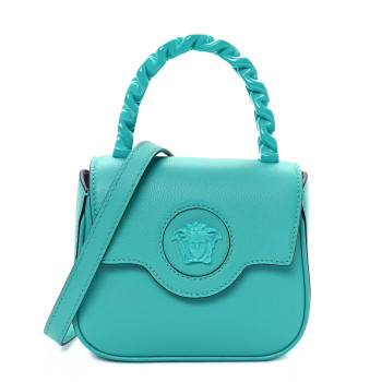 VERSACE Calfskin Mini La Medusa Bag Turquoise