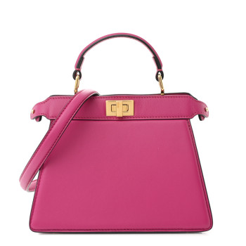 FENDI Shiny Nappa Petite Peekaboo I SEE U Satchel Ciclamino Pilar