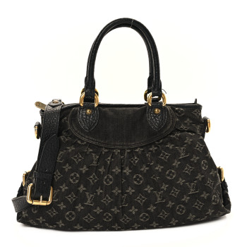 LOUIS VUITTON Denim Neo Cabby MM Black