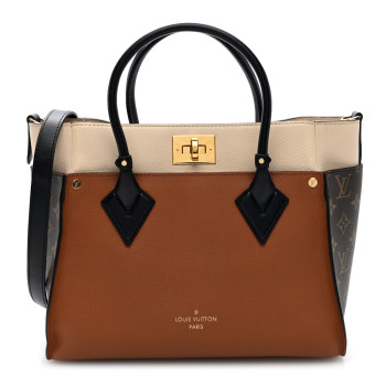LOUIS VUITTON Calfskin Monogram On My Side MM Chataigne