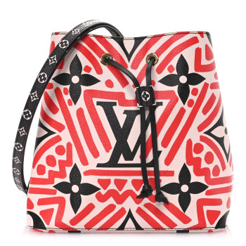 LOUIS VUITTON Monogram Giant Crafty NeoNoe MM Creme Rouge Black