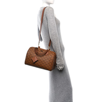 MCM Lauretos Nappa Medium Ella Boston Bag Cognac