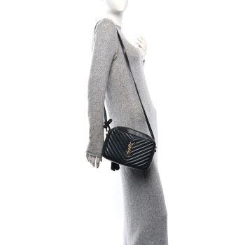 SAINT LAURENT Calfskin Matelasse Monogram Lou Camera Bag Fog