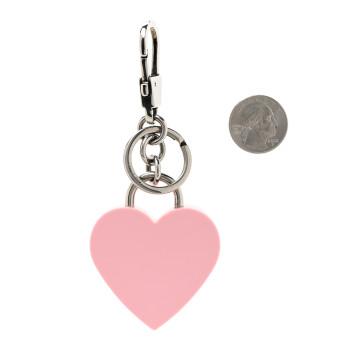 GUCCI Plexiglass Interlocking G Heart Shaped Keychain Pink