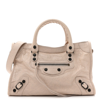 BALENCIAGA Agneau Classic Hardware Small Le City Almond