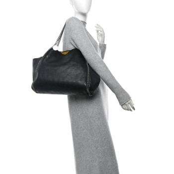 STELLA MCCARTNEY Eco Alter Nappa Perforated Logo Falabella Reversible Tote Black