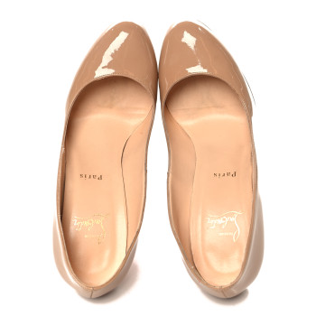CHRISTIAN LOUBOUTIN Patent Bianca 140 Pumps 41 Nude