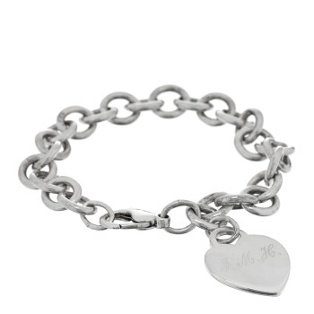 TIFFANY Sterling Silver Heart Tag Charm Bracelet TIFFANY Sterling Silver Heart Tag Charm Bracelet