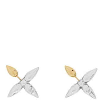 LOUIS VUITTON Metal Louisette Earrings Silver Gold