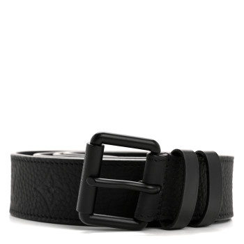 LOUIS VUITTON Taurillon Monogram Signature 35 MM Chain Belt 110 44 Black