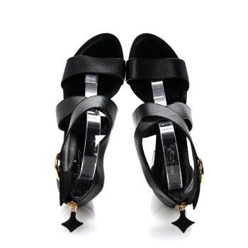 LOUIS VUITTON Calfskin Horizon Sandals 38.5 Black