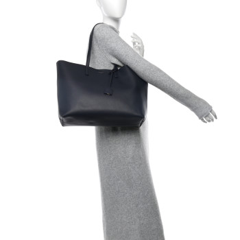 SAINT LAURENT Calfskin Large Shopping Tote Deep Marine