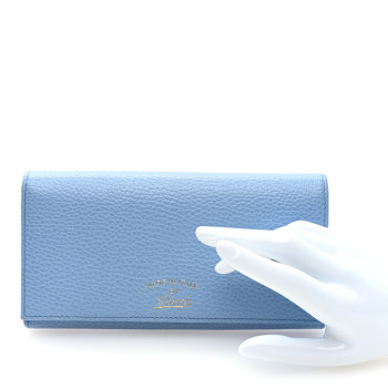 GUCCI Dollar Calfskin Swing Continental Wallet Mineral Blue
