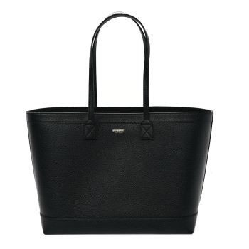 BURBERRY Grainy Calfskin Medium London Tote Bag Black