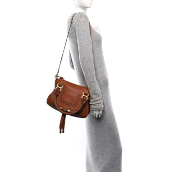CHLOE Calfskin Small Marcie Satchel Tan