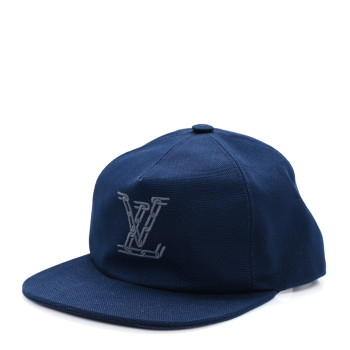 LOUIS VUITTON Cotton Chain Logo Cap M Navy
