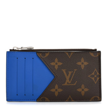 LOUIS VUITTON Monogram Calfskin Coin Card Holder Indigo Blue