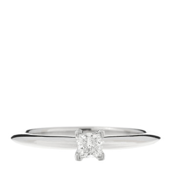 TIFFANY Platinum Diamond .21ct Solitaire Lucida Engagement Ring 53 6.25