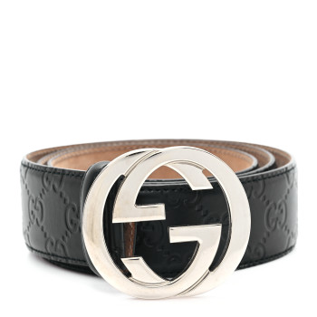 GUCCI Guccissima Signature Interlocking G 40mm Belt 95 38 Black