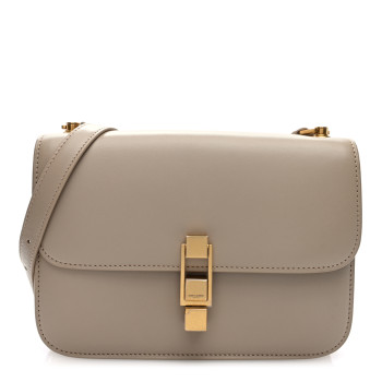 SAINT LAURENT Smooth Calfskin Le Carre Satchel Dark Beige