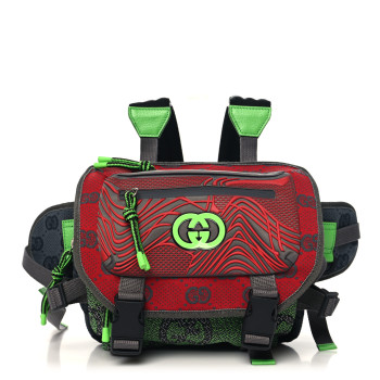 GUCCI Jersey GG Monogram All Over Sporty Flap Backpack Red Multicolor