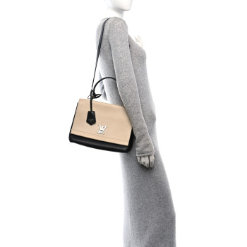 LOUIS VUITTON Soft Calfskin Lockme II Top Handle Vanille Black