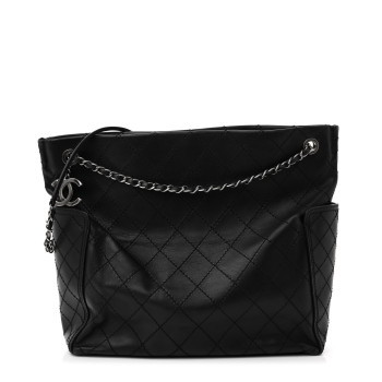 CHANEL Calfskin CC Pocket Hobo Black