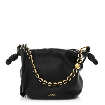 LOEWE Mellow Nappa Donut Chain Mini Flamenco Knot Clutch Black LOEWE Mellow Nappa Donut Chain Mini Flamenco Knot Clutch Black