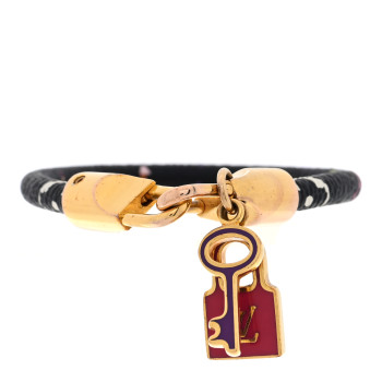 LOUIS VUITTON Monogram Multicolor Luck It Bracelet 17 Black