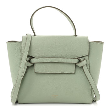 CELINE Grained Calfskin Nano Belt Bag Pastel Green