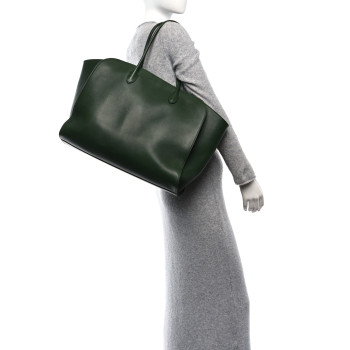 THE ROW Polished Saddle Calfskin Marlo Tote Bag Moss