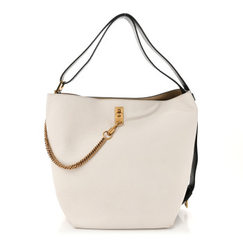 GIVENCHY Grained Calfskin Medium GV Bucket Bag White