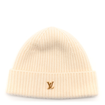 LOUIS VUITTON Cashmere LV Spark Beanie White