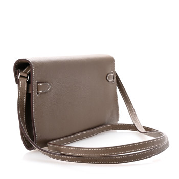 HERMES Evercolor Kelly Wallet To Go Etoupe