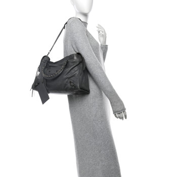 BALENCIAGA Agneau Classic Hardware City Gris Tarmac