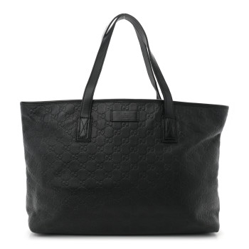 GUCCI Guccissima Medium Zippered Shopping Tote Black