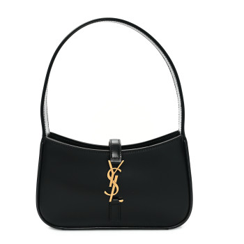 SAINT LAURENT Smooth Calfskin Le 5 A 7 Mini Hobo Black