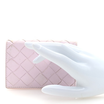 BOTTEGA VENETA Nappa Intrecciato Card Holder Light Pink
