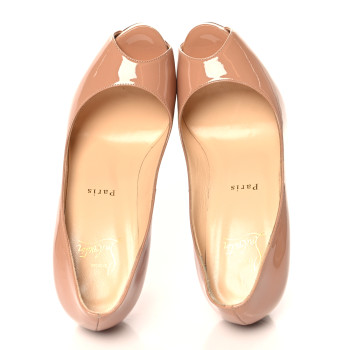 CHRISTIAN LOUBOUTIN Patent New Very Prive 120 Pumps 37.5 Nude