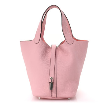 HERMES Taurillon Clemence Picotin Lock 18 PM Rose Sakura