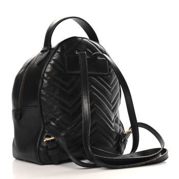 GUCCI Calfskin Matelasse GG Marmont Dome Backpack Black