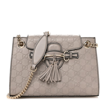 GUCCI Guccissima Small Emily Chain Shoulder Bag Storm Grey