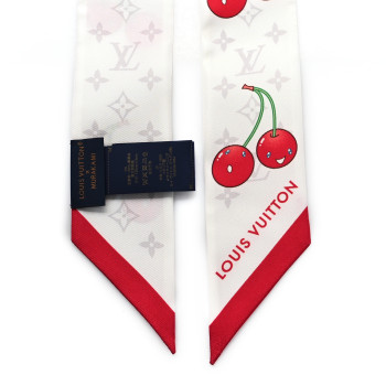 LOUIS VUITTON LV X TM Silk Monogram Cerises Bandeau White