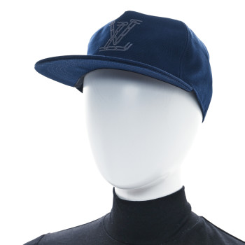 LOUIS VUITTON Cotton Chain Logo Cap M Navy