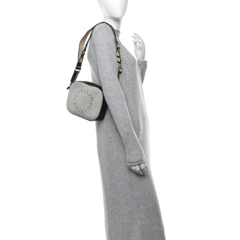 STELLA MCCARTNEY Canvas Logo Small Camera Bag Salt Pepper